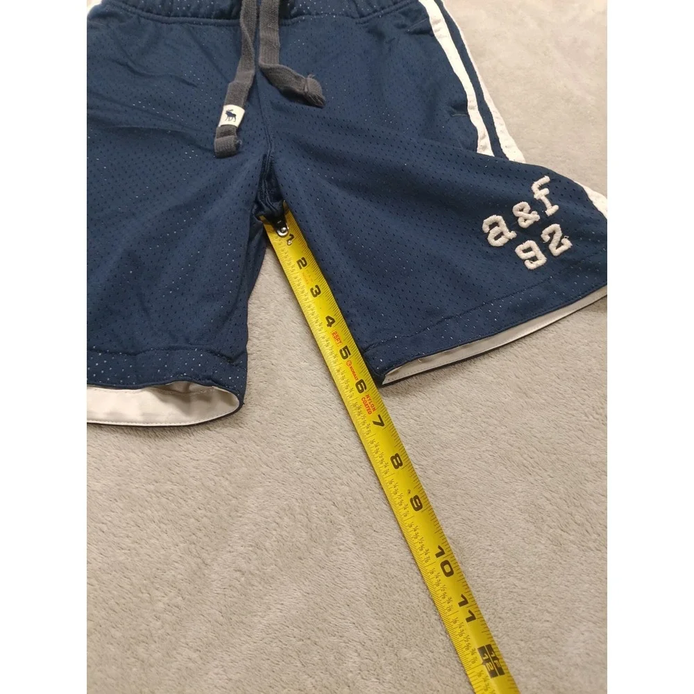 Abercrombie Boys Athletic Mesh Shorts Navy Size M Drawstring A&F 92